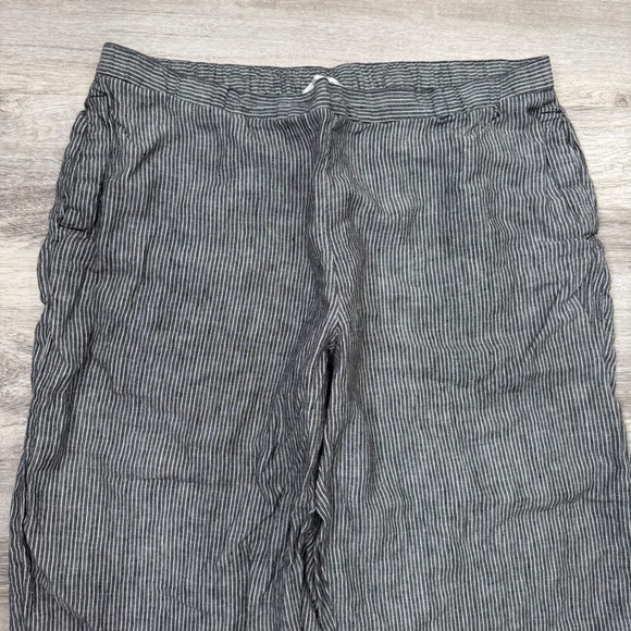 Coldwater Creek Linen Blend Striped Capris Womens 1X Cropped Pants - Picture 3 of 9